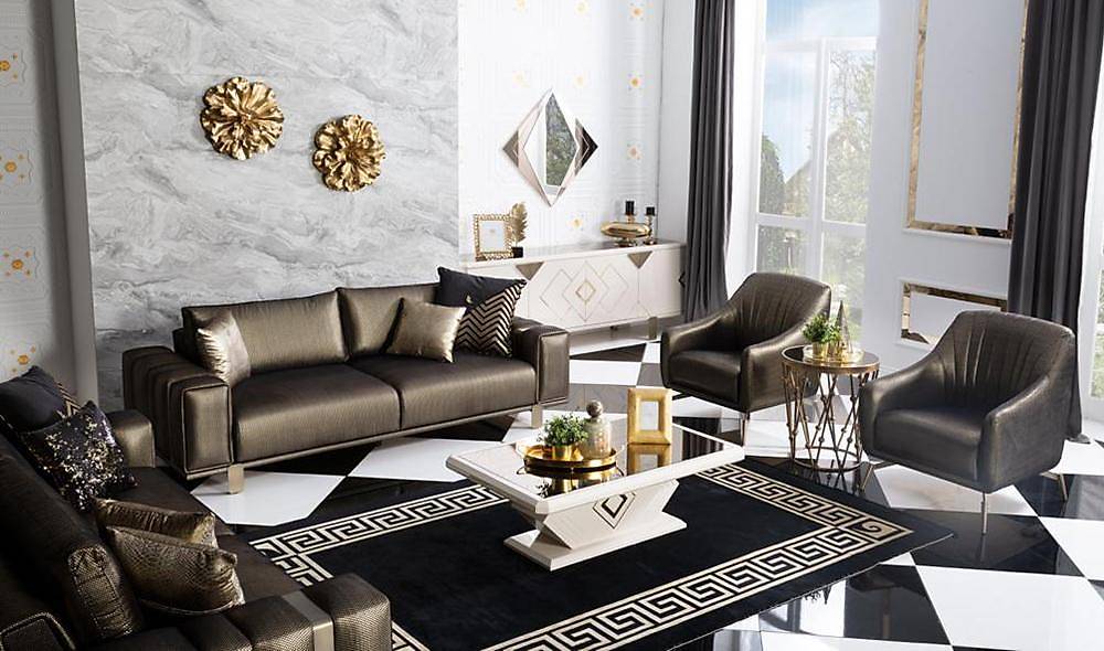 Alfa Salon Takımı Kahverengi Koltuk Takımı