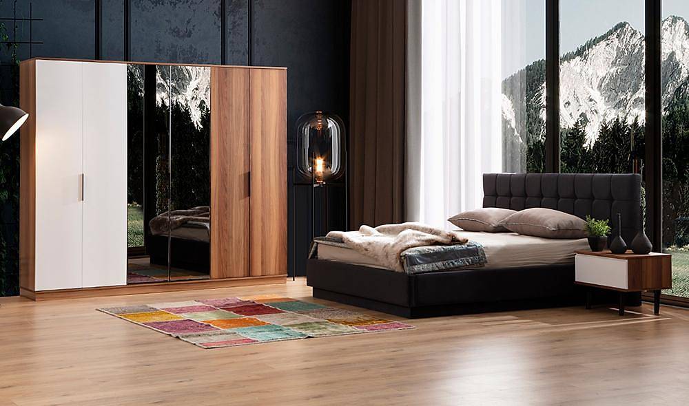 New York Bazalı Yatak Odası Yatak Odası