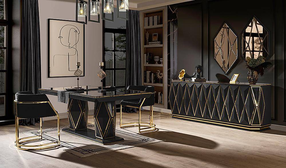 Sanremo Siyah Yemek Odası Yemek Odası