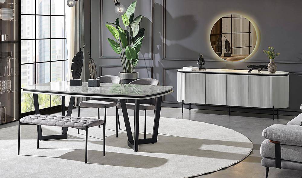 Mood Gri - Mermer Yemek Odası Yemek Odası