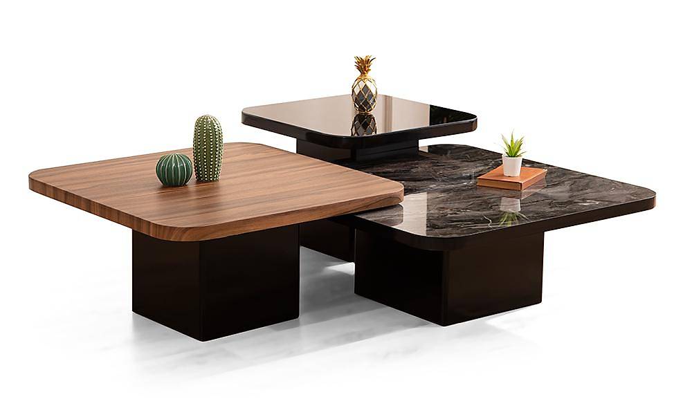 Akhisar New Üçlü Sehpa Seti Sehpa ve Aksesuar