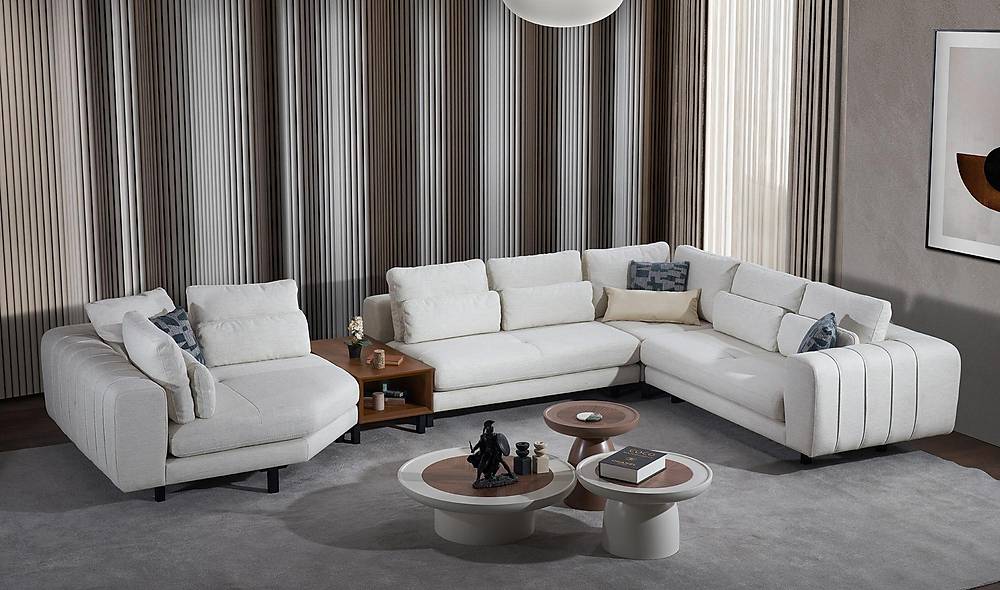 David Krem Köşe Takımı Köşe Koltuk