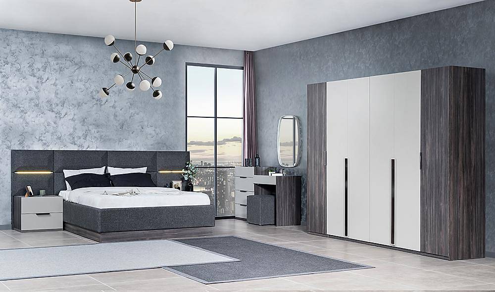 Cardea Bazalı Yatak Odası - Mobilya Kapaklı Yatak Odası