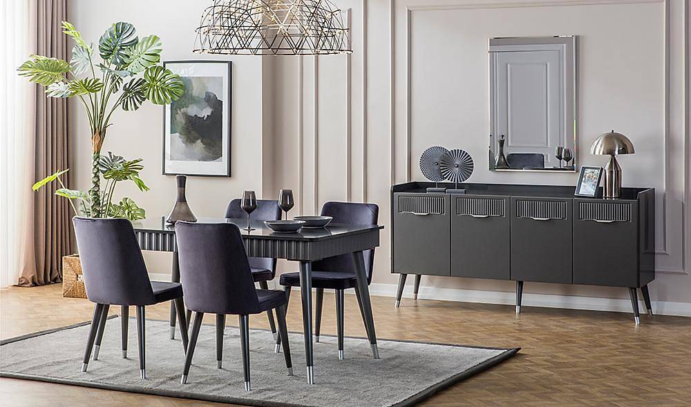 Argemon Yemek Odası - Antrasit Yemek Odası