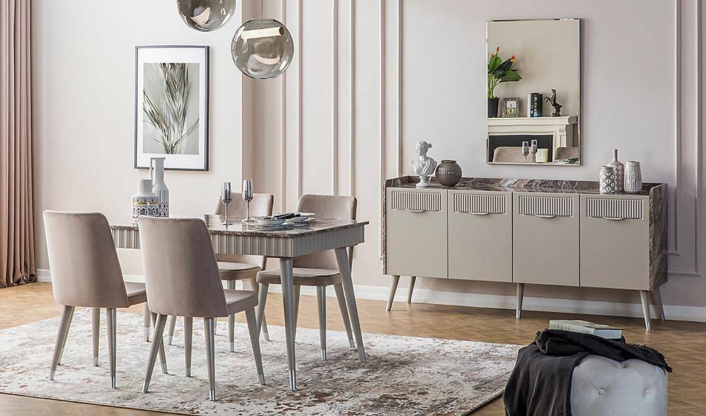 Argemon Yemek Odası - Gri Yemek Odası