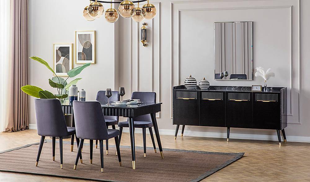 Argemon Yemek Odası - Siyah Yemek Odası