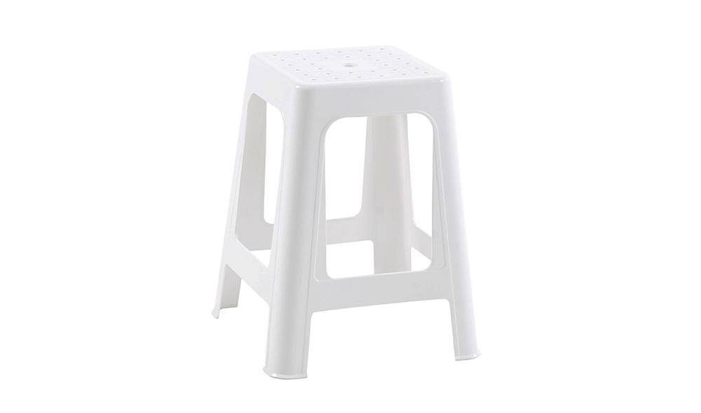 Mercan Tabure - Beyaz Bahçe Sandalyesi