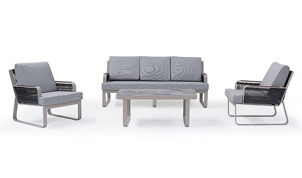 Arven Bahçe Koltuk Takımı - Gri Antrasit Bahçe Oturma Grubu