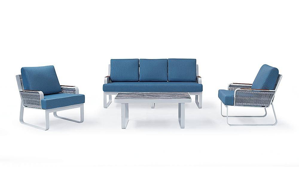 Arven Bahçe Koltuk Takımı - Mavi Bahçe Oturma Grubu