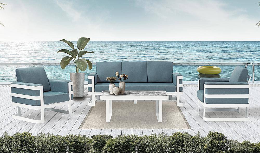 Elizya Bahçe Koltuk Takımı - Açık Gri Bahçe Oturma Grubu