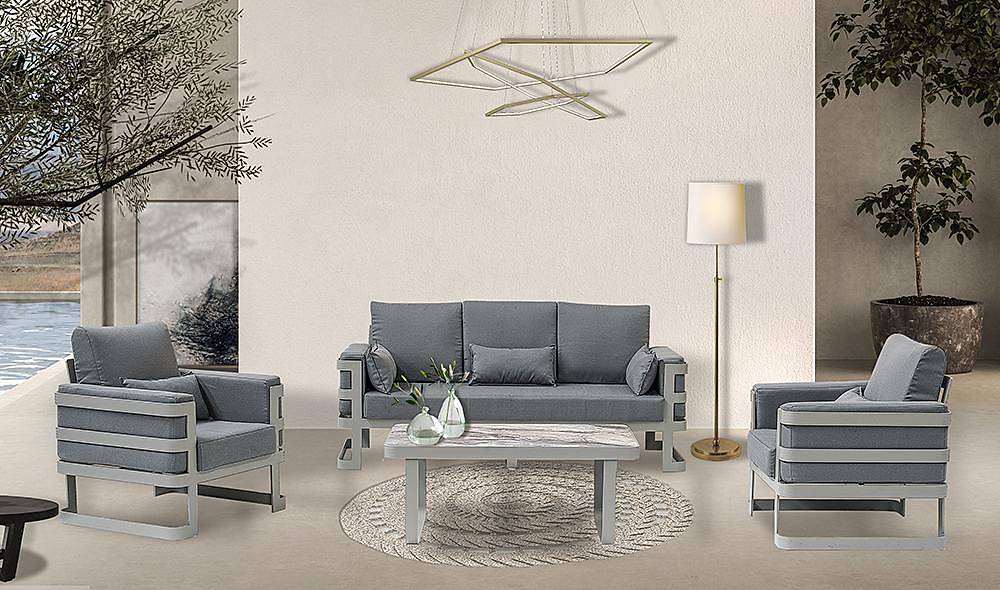 Elizya Bahçe Koltuk Takımı - Gri Bahçe Oturma Grubu