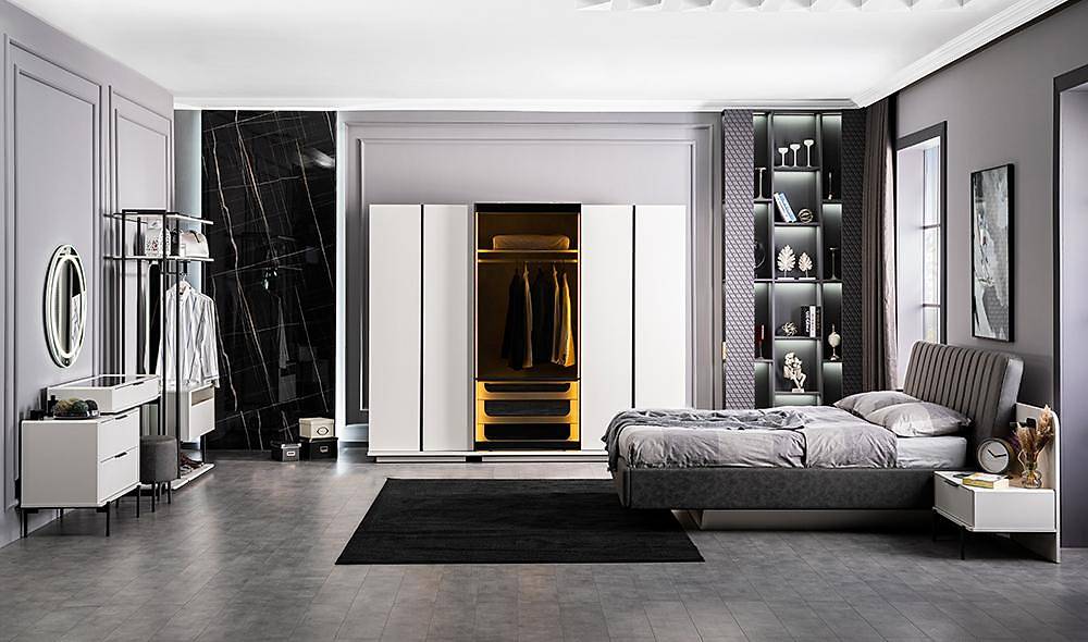 Asus Bazalı Yatak Odası - 6 Kapılı Yatak Odası