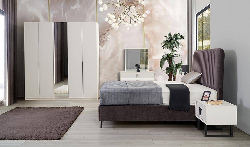 Lavinya Bazalı Yatak Odası - 5 Kapılı Yatak Odası