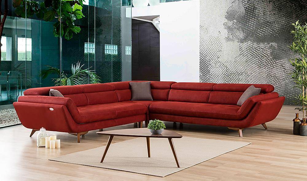 Mikanos Motorlu Köşe Takımı - Kırmızı Köşe Koltuk