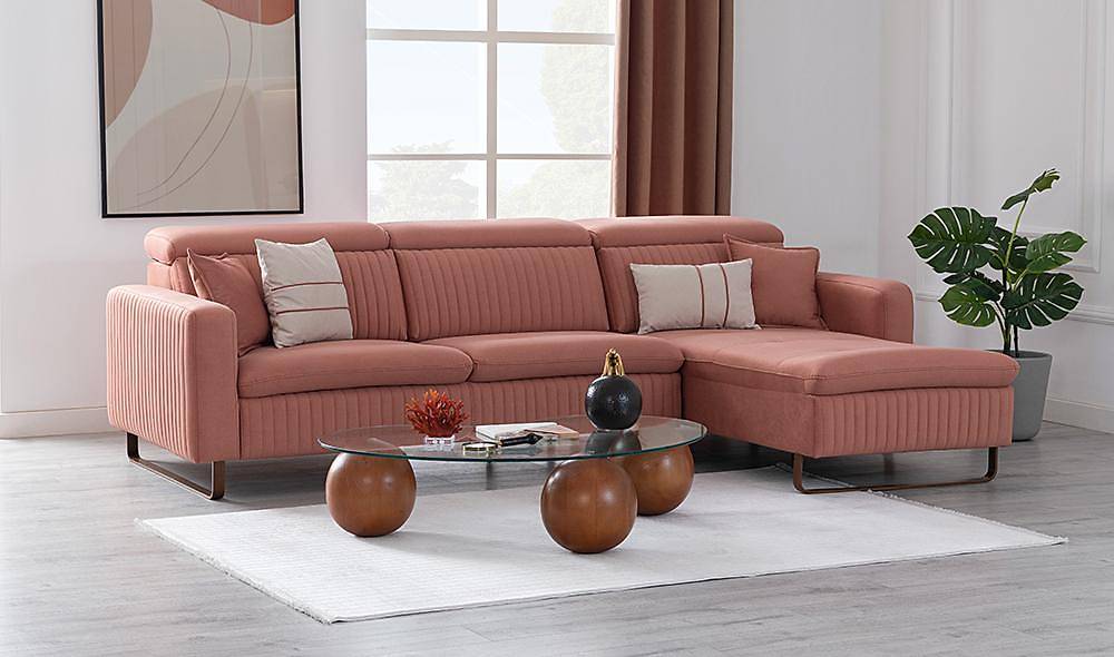 Micro Motorlu Köşe Takımı - Pembe Köşe Koltuk