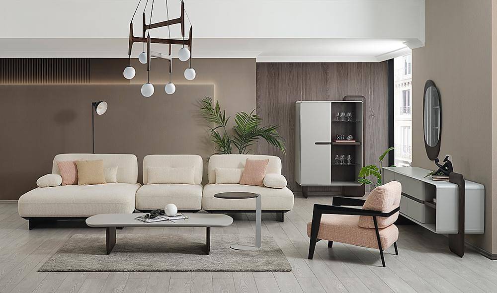 Arena Köşe Takımı - Krem Köşe Koltuk