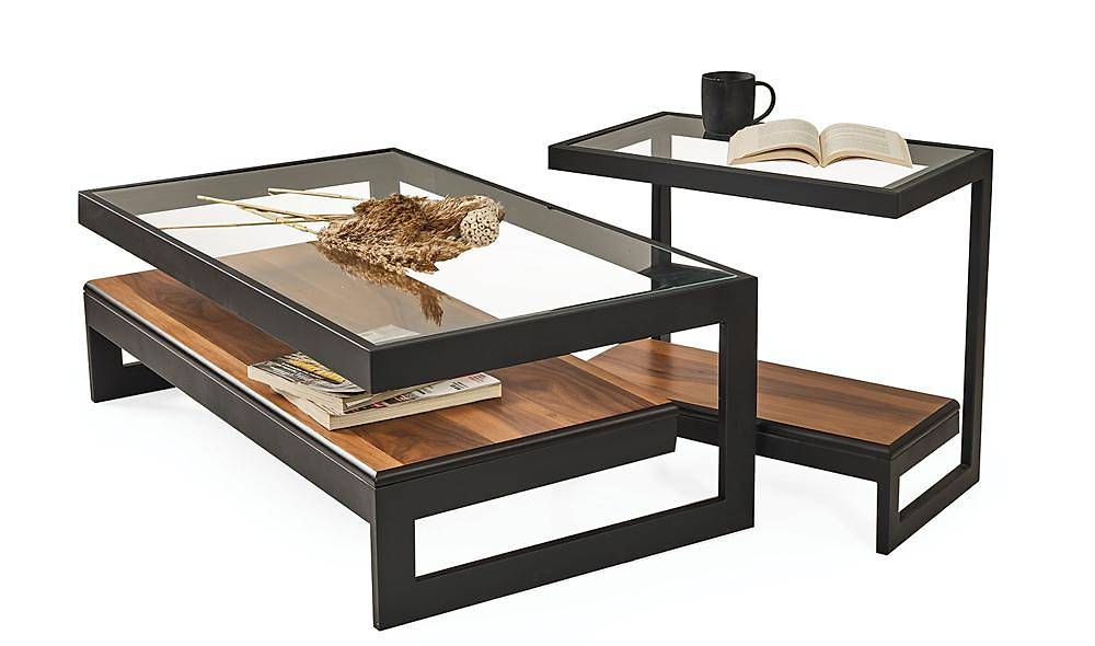 İroni Orta Sehpa Seti - Siyah