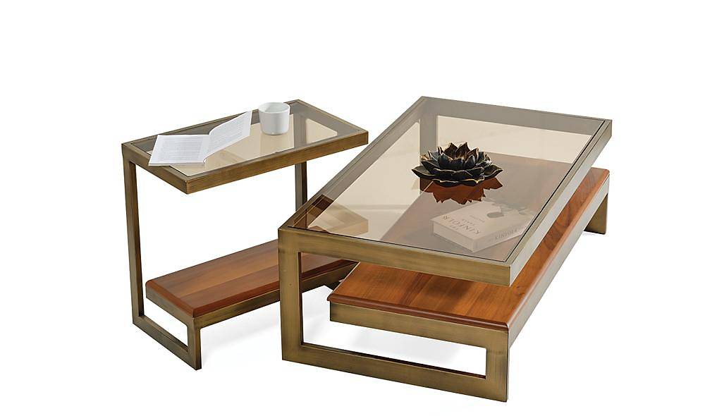 İroni Orta Sehpa Seti - Gold Sehpa ve Aksesuar