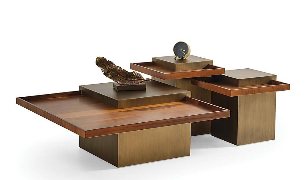 Sierra Orta Sehpa Seti - Bronz Sehpa ve Aksesuar