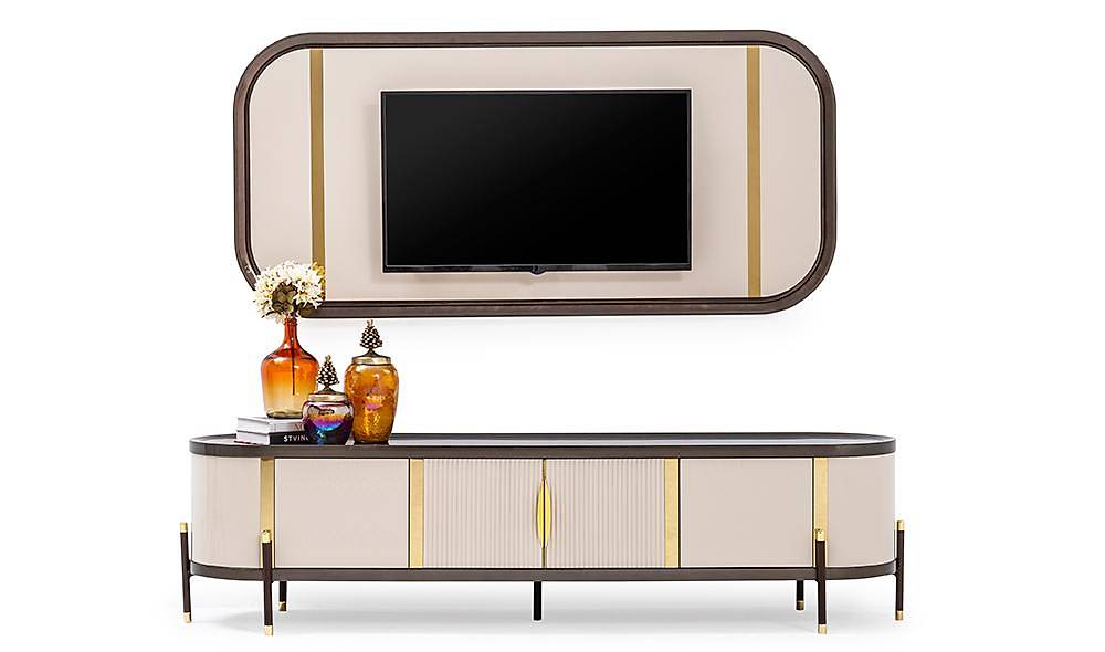 Leaf Tv Ünitesi - Kahverengi TV Ünitesi