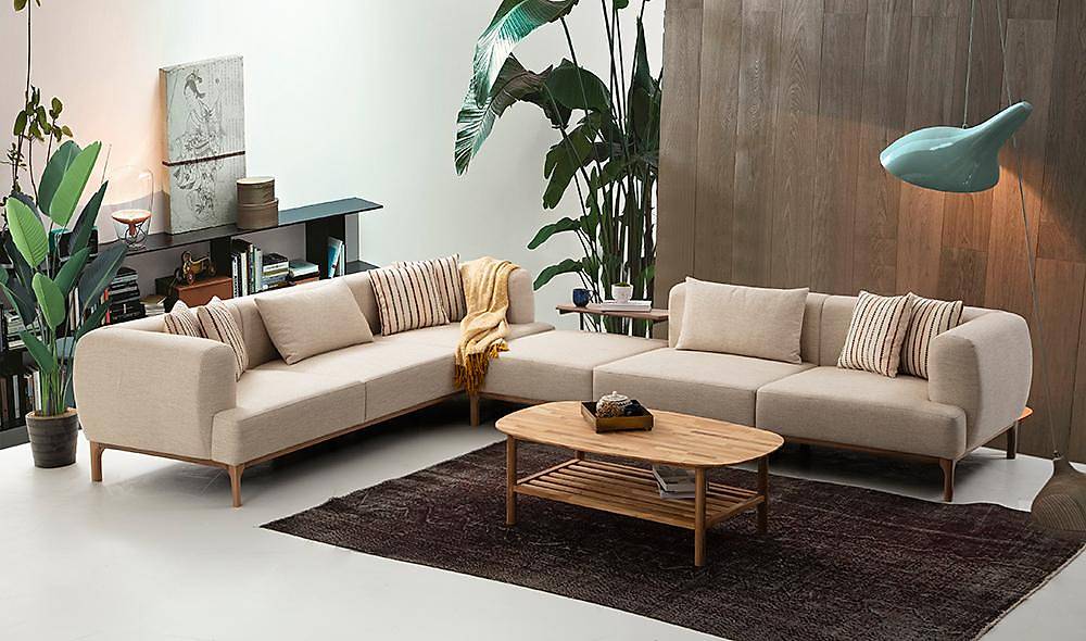 Balat Köşe Takımı - Krem Köşe Koltuk