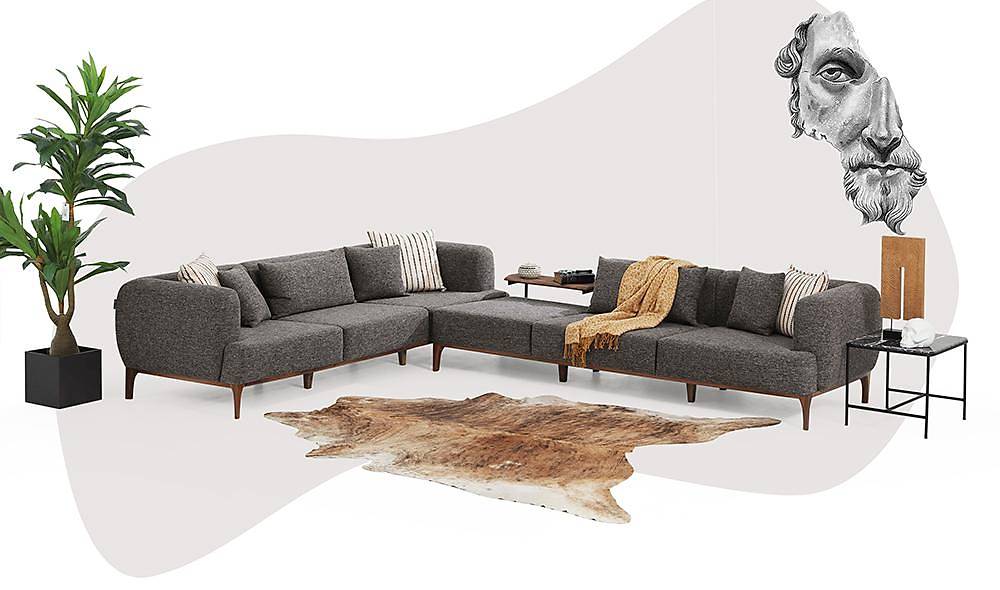 Balat Köşe Takımı - Gri Köşe Koltuk