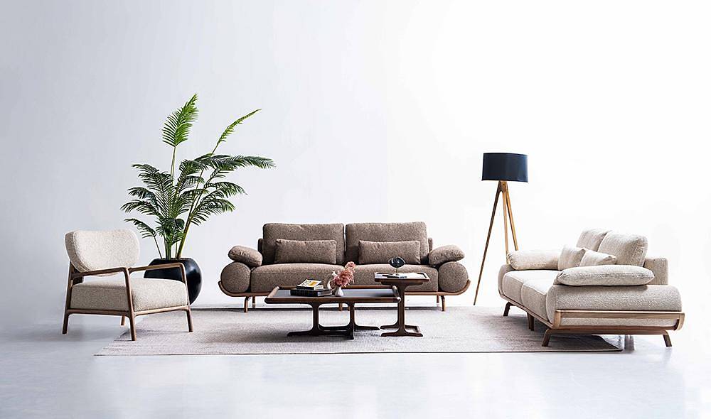 Almeda Koltuk Takımı - Kahverengi Koltuk Takımı