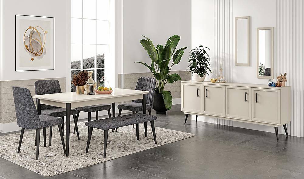 Liya Yemek Odası - Bej Yemek Odası