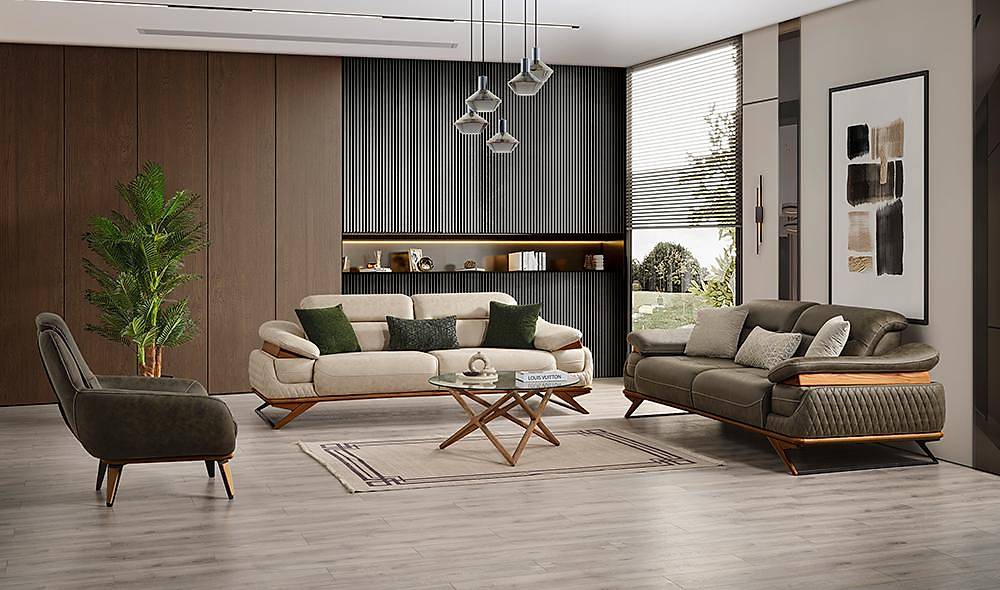 Aura Koltuk Takımı - Ceviz Koltuk Takımı