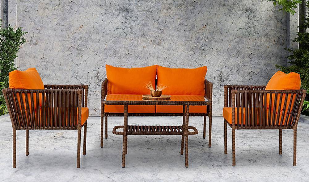 Eleni Bahçe Koltuk Takımı - Turuncu Bahçe Oturma Grubu
