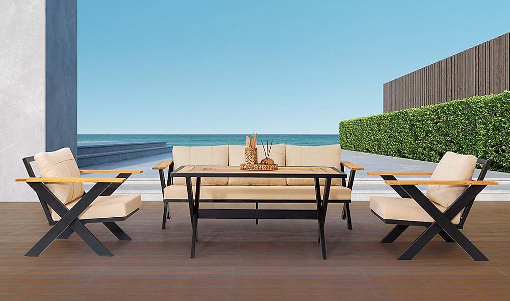 Ekol Bahçe Koltuk Takımı - Siyah Bahçe Oturma Grubu