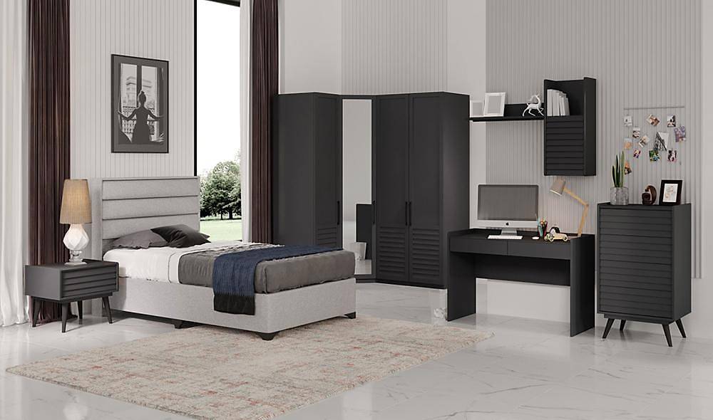 Çizgi Genç Odası - Köşe Dolaplı Köşe Dolap