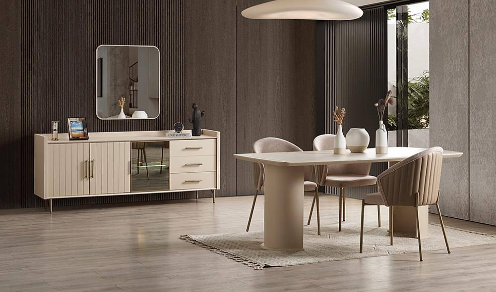 Lukka Yemek Odası - Krem Yemek Odası