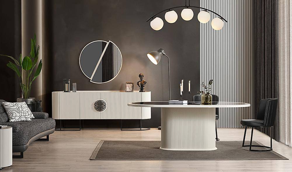 Crown Yemek Odası - Ekru Yemek Odası