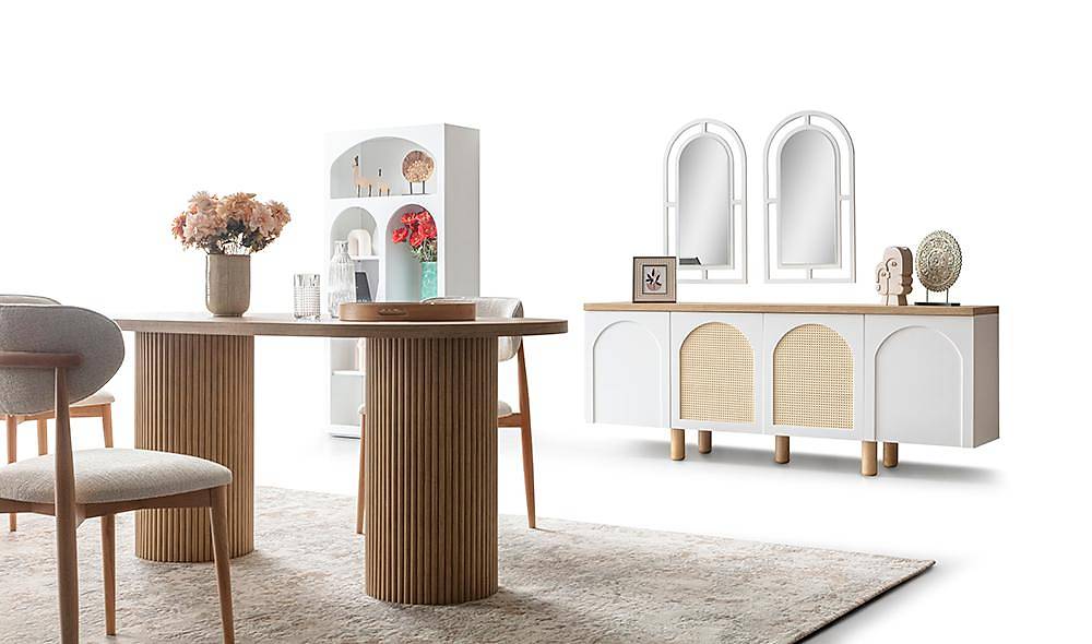 Logo Yemek Odası - Beyaz - Hasır Yemek Odası