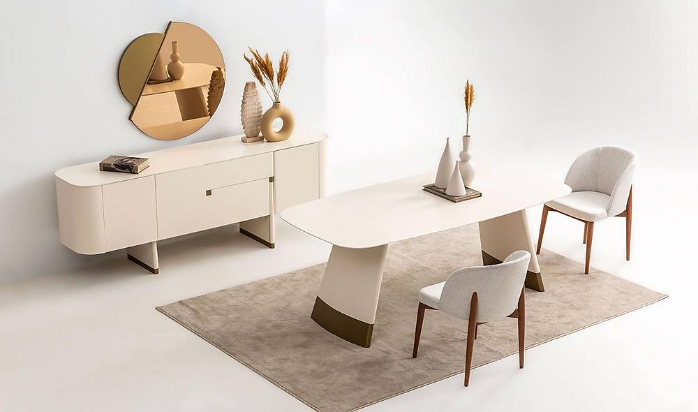 Penora Yemek Odası - Gold - Ekru Yemek Odası