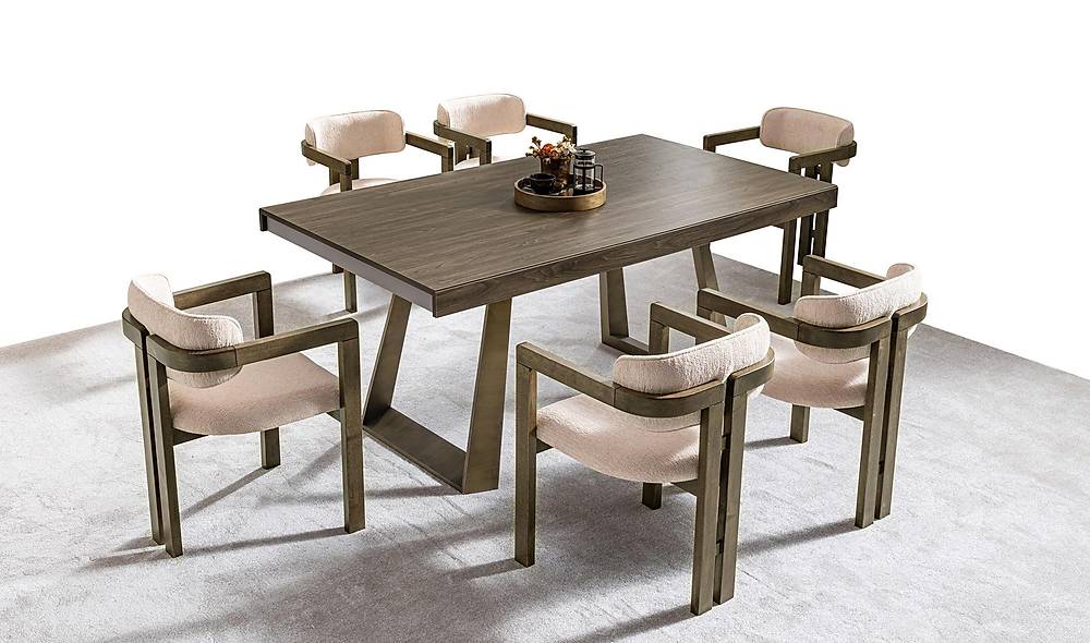 Montare Yemek Masası Takımı - Ceviz Yemek Masası Takımı