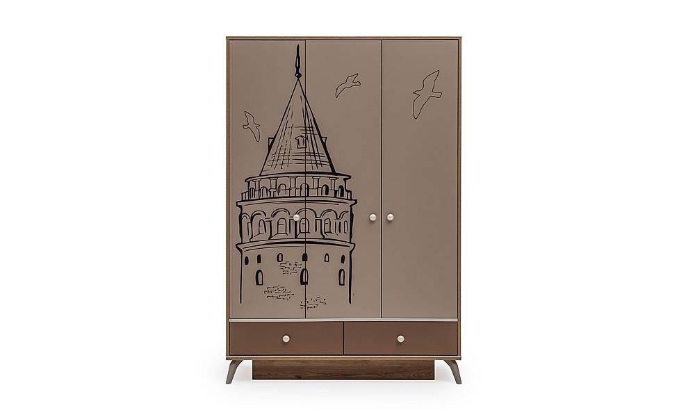 Açelya 3 Kapılı Gardrop Kapaklı Gardırop