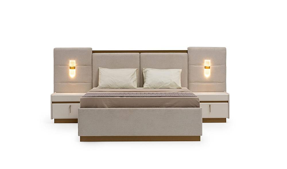 Santra Bazalı Karyola ve Başlık Yatak Baza Başlık