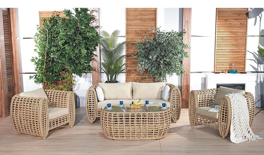 Rosa Bahçe Koltuk Takımı - Kahve Bahçe Oturma Grubu