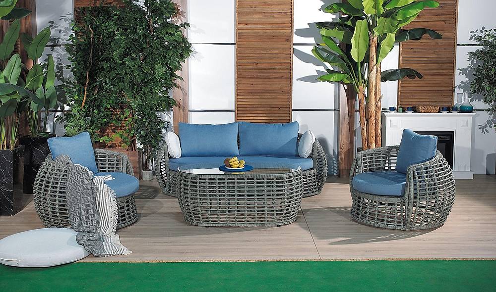 Lucas Bahçe Koltuk Takımı - Füme Bahçe Oturma Grubu