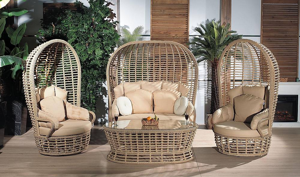 Armoni Bahçe Koltuk Takımı - Kahve Bahçe Oturma Grubu