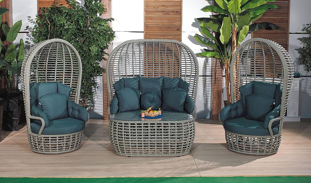 Armoni Bahçe Koltuk Takımı - Füme Bahçe Oturma Grubu