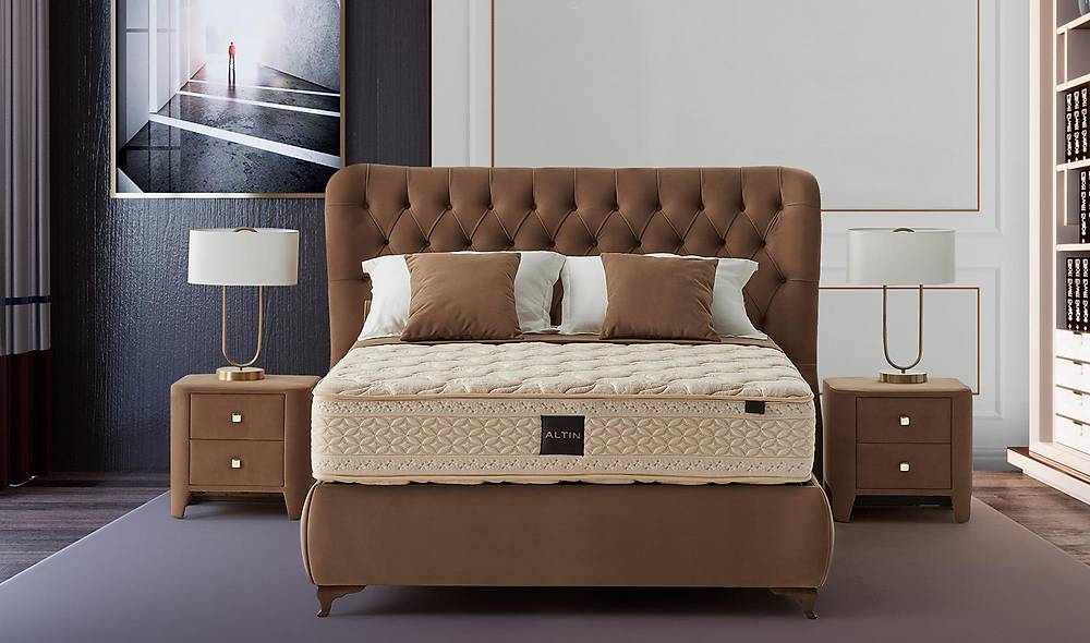 Altın Olivia Baza + Başlık + Yatak Baza Setleri