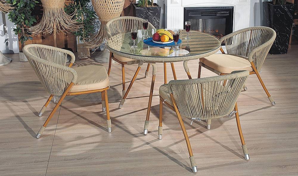 Mirabilis Bahçe Masa Takımı - Kahve Bahçe Mobilyası