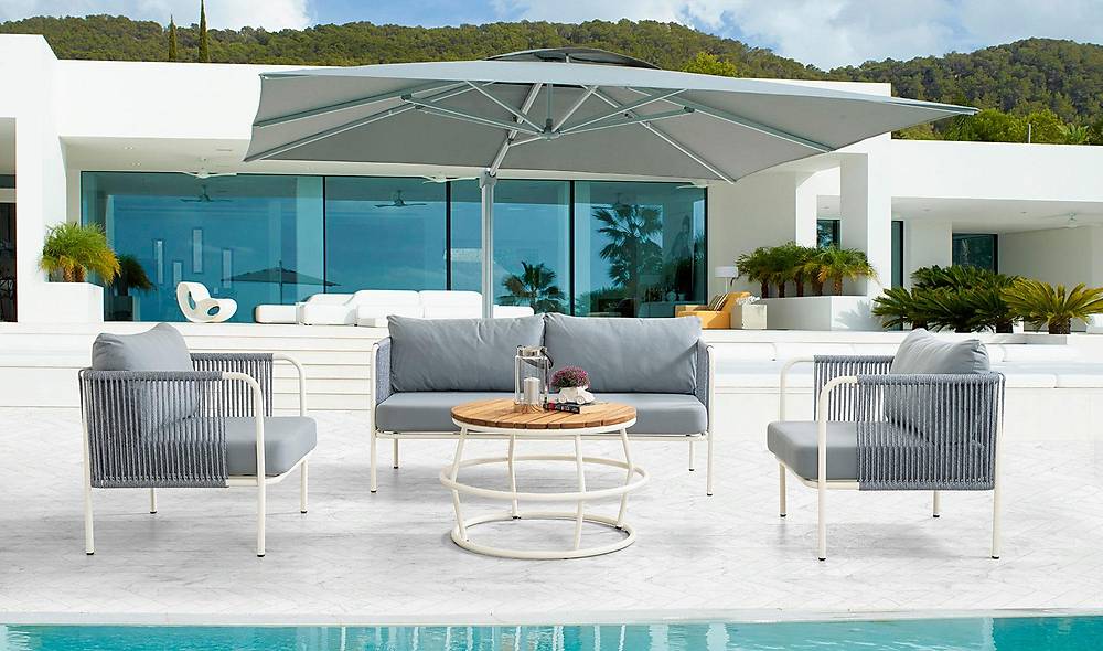 Cottage Bahçe Koltuk Takımı - Gri Bahçe Oturma Grubu