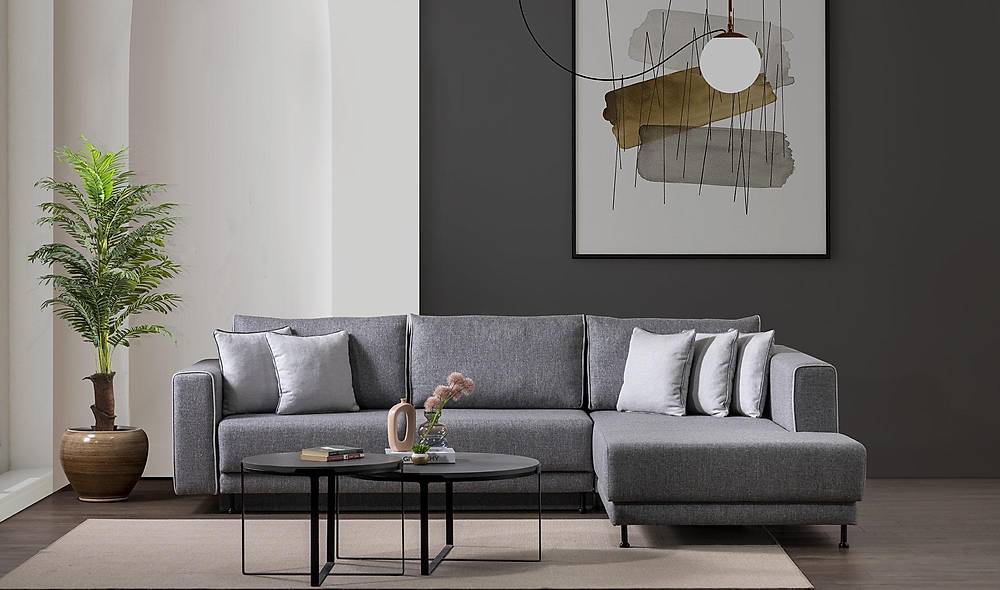 Seramoni Köşe Takımı - Antrasit Köşe Koltuk