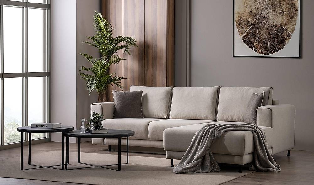 Seramoni Köşe Takımı - Krem Köşe Koltuk