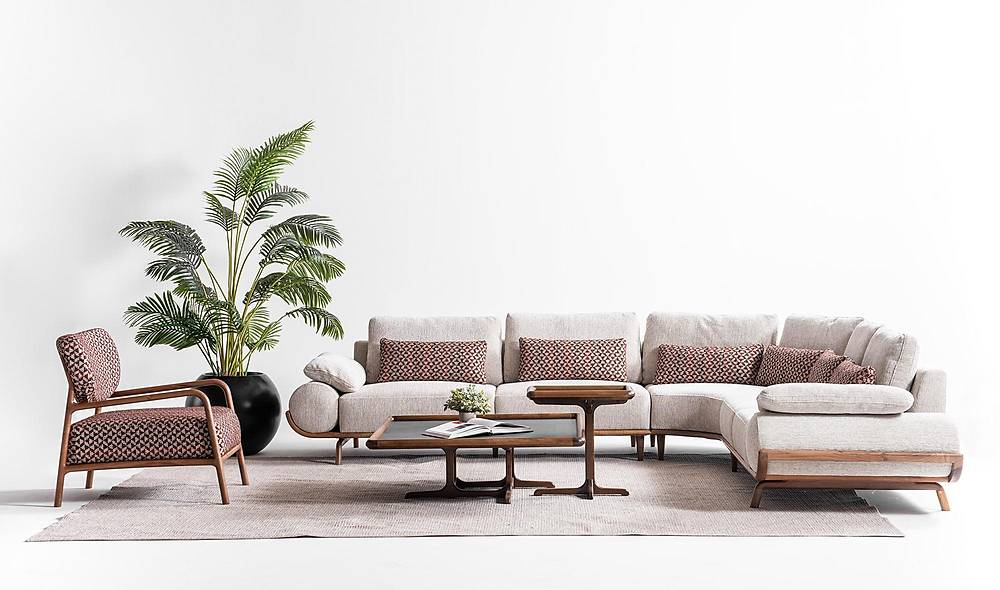 Almeda Köşe Takımı - Bordo Köşe Koltuk