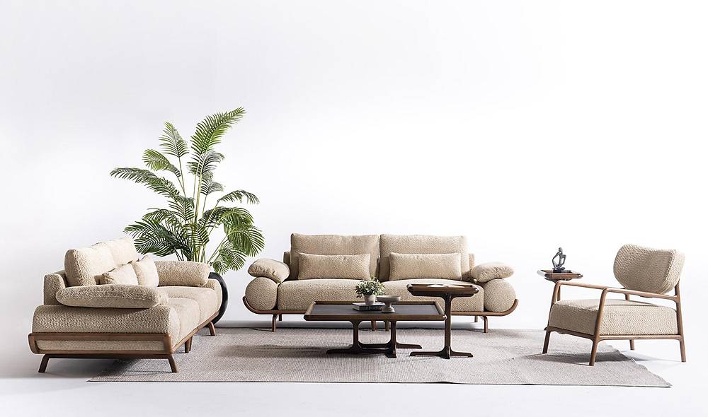 Almeda Koltuk Takımı - Bej Koltuk Takımı